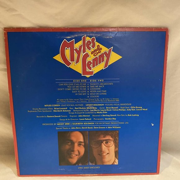 Myles and Lenny Vinyl Record - Picture 2 of 3